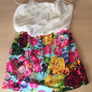 white and floral dress